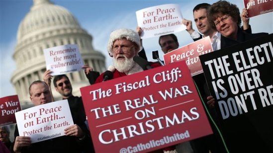Manifestation devant le Capitole de Washington, pour éviter le précipice fiscal, le 12 décembre 2012Photo : AFP/WIN MCNAMEE
